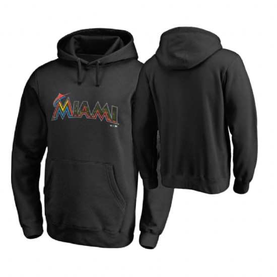 Miami Marlins Big & Tall Black Memorial Wordmark Hoodie