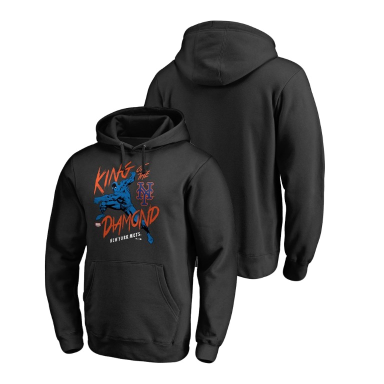 New York Mets Marvel Black Panther Black King of the Diamond Hoodie New York Mets Marvel Black Panther Black King of the Diamond Hoodie