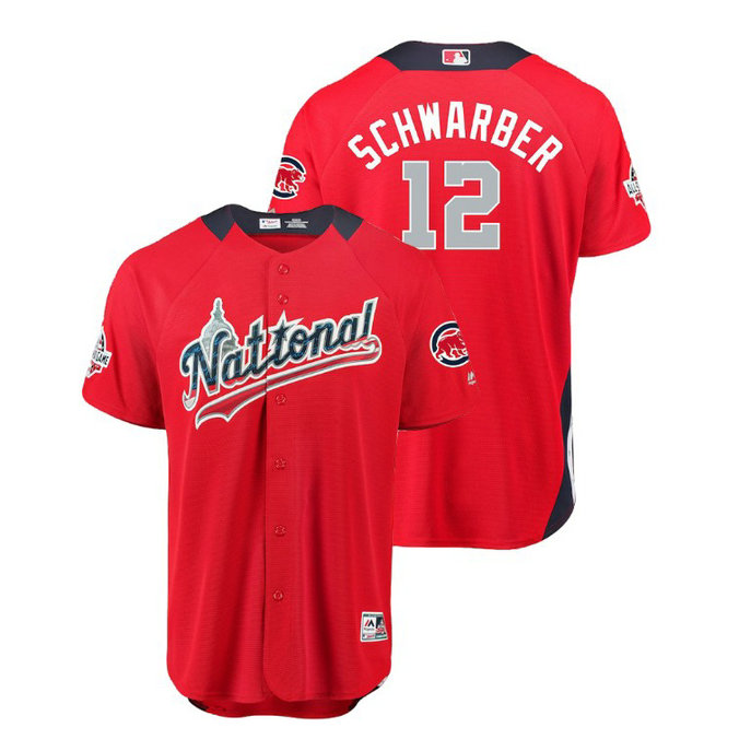 National League #12 Kyle Schwarber Home 2018 MLB All-Star Red Run Derby Jersey National League #12 Kyle Schwarber Home 2018 MLB All-Star Red Run Derby Jersey