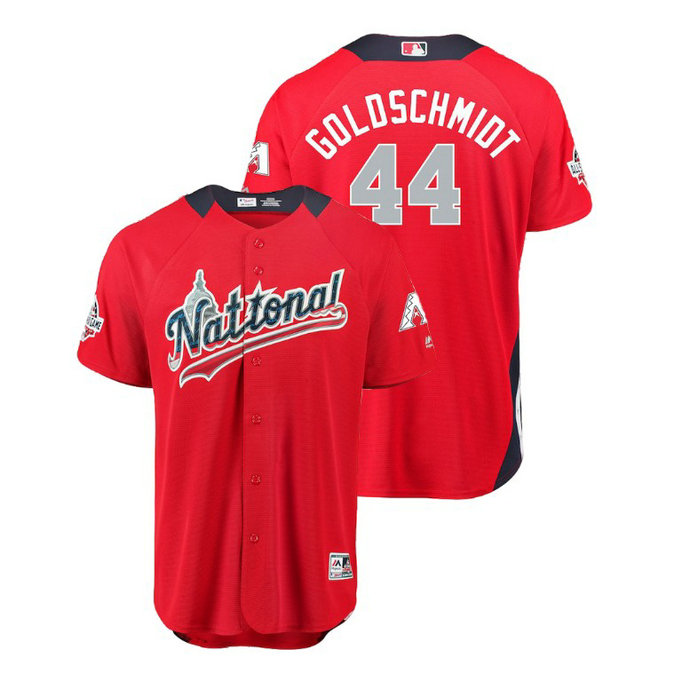 National League #44 Paul Goldschmidt Home 2018 MLB All-Star Red Run Derby Jersey National League #44 Paul Goldschmidt Home 2018 MLB All-Star Red Run Derby Jersey