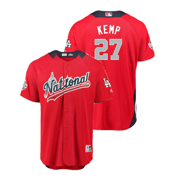 National League #27 Matt Kemp Home 2018 MLB All-Star Red Run Derby Jersey National League #27 Matt Kemp Home 2018 MLB All-Star Red Run Derby Jersey