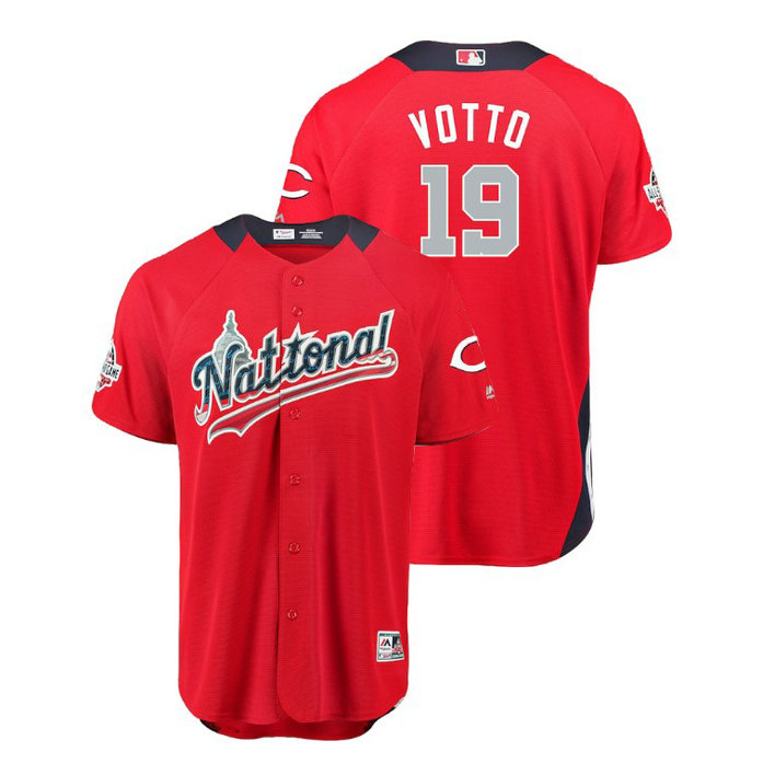 National League #19 Joey Votto Home 2018 MLB All-Star Red Run Derby Jersey National League #19 Joey Votto Home 2018 MLB All-Star Red Run Derby Jersey