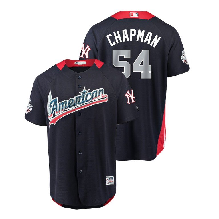 American League #54 Aroldis Chapman 2018 MLB All-Star Navy Home Run Derby Jersey