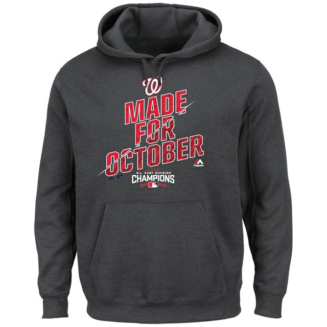 Nationals 2016 NL East Champions Charcoal Made for October Hoodie