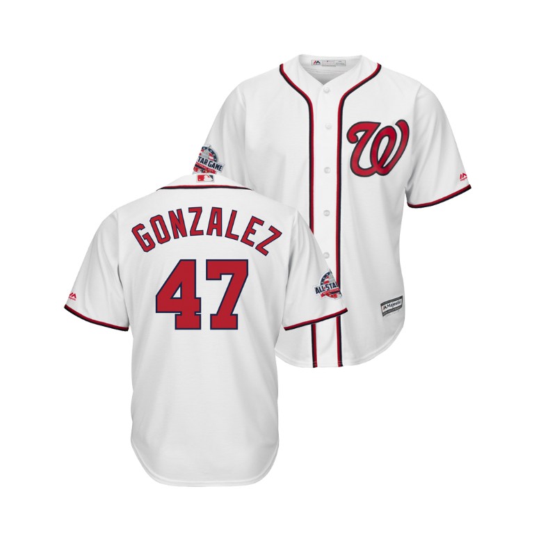 Washington Nationals White #47 Gio Gonzalez Cool Base Jersey 2018 All-Star Game