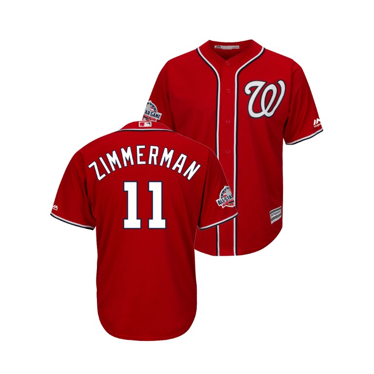 Washington Nationals Scarlet #11 Ryan Zimmerman Cool Base Jersey 2018 All-Star Game
