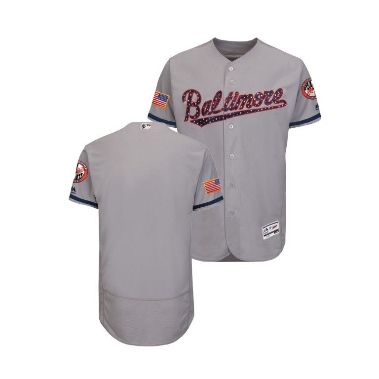 Baltimore Orioles Gray 2018 Stars & Stripes Flex Base Jersey Baltimore Orioles Gray 2018 Stars & Stripes Flex Base Jersey