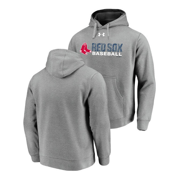 Boston Red Sox Under Armour Heathered Gray Commitment Stack Hoodie Boston Red Sox Under Armour Heathered Gray Commitment Stack Hoodie