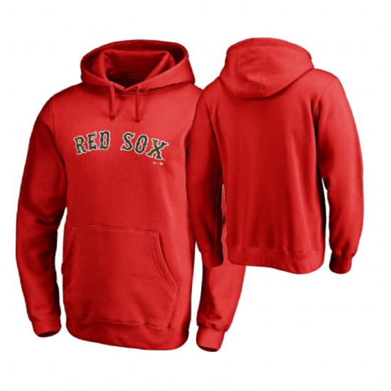 Boston Red Sox Big & Tall Red Memorial Wordmark Hoodie