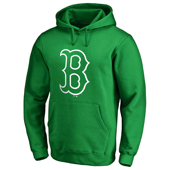 Boston Red Sox Kelly Green St. Patrick's Day White Logo Pullover Hoodie Boston Red Sox Kelly Green St. Patrick's Day White Logo Pullover Hoodie