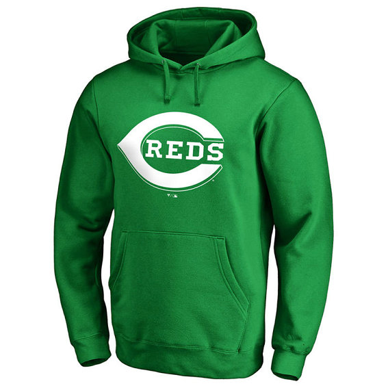 Cincinnati Reds Kelly Green St. Patrick's Day White Logo Pullover Hoodie Cincinnati Reds Kelly Green St. Patrick's Day White Logo Pullover Hoodie