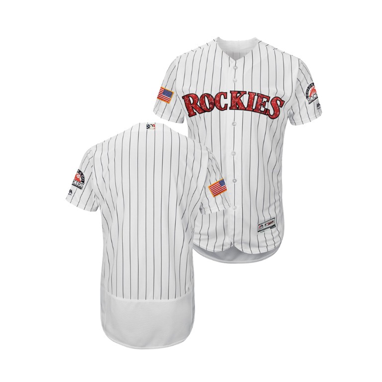 Colorado Rockies White 2018 Stars & Stripes Flex Base Jersey Colorado Rockies White 2018 Stars & Stripes Flex Base Jersey