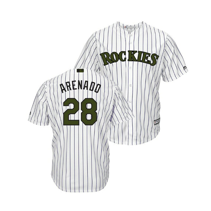 Colorado Rockies White #28 Nolan Arenado Cool Base Jersey 2018 Memorial Day Colorado Rockies White #28 Nolan Arenado Cool Base Jersey 2018 Memorial Day