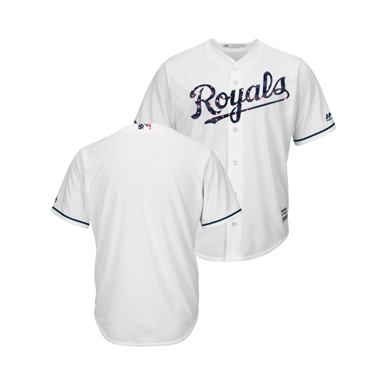 Kansas City Royals White 2018 Stars & Stripes Cool Base Jersey