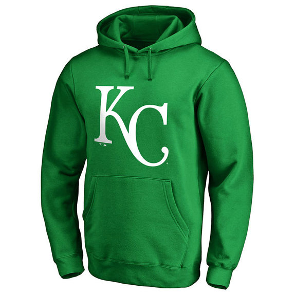 Kansas City Royals Kelly Green St. Patrick's Day White Logo Pullover Hoodie Kansas City Royals Kelly Green St. Patrick's Day White Logo Pullover Hoodie