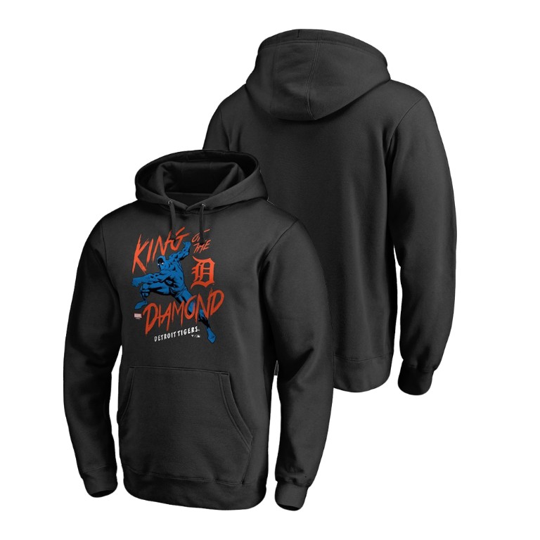 Detroit Tigers Marvel Black Panther Black King of the Diamond Hoodie