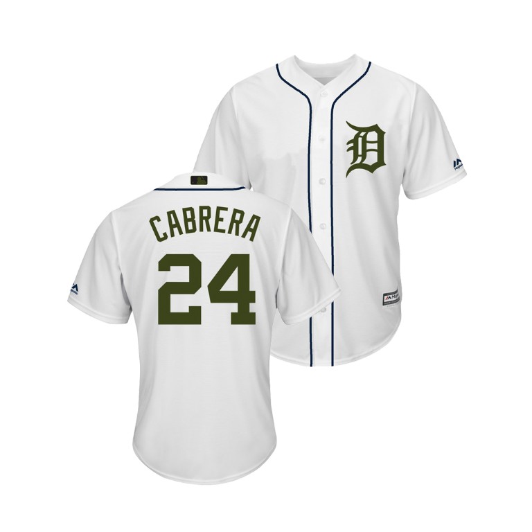 Detroit Tigers White #24 Miguel Cabrera Cool Base Jersey 2018 Memorial Day Detroit Tigers White #24 Miguel Cabrera Cool Base Jersey 2018 Memorial Day