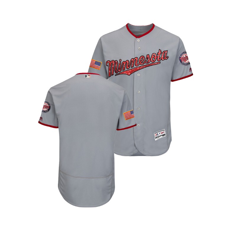 Minnesota Twins Gray 2018 Stars & Stripes Flex Base Jersey Minnesota Twins Gray 2018 Stars & Stripes Flex Base Jersey