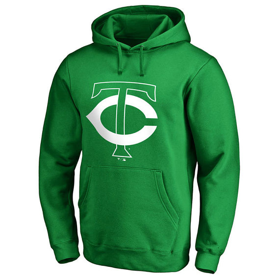 Minnesota Twins Kelly Green St. Patrick's Day White Logo Pullover Hoodie Minnesota Twins Kelly Green St. Patrick's Day White Logo Pullover Hoodie