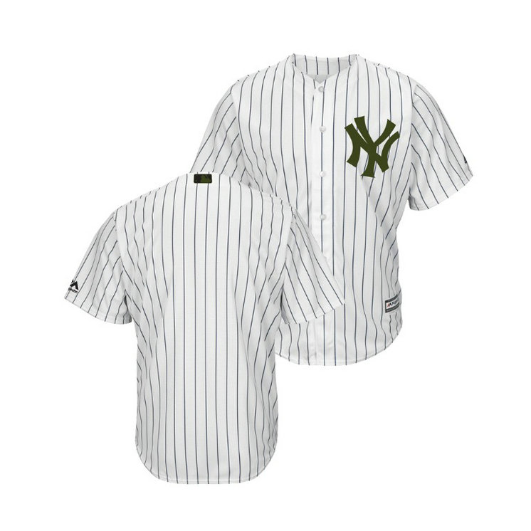 New York Yankees White Cool Base Jersey 2018 Memorial Day