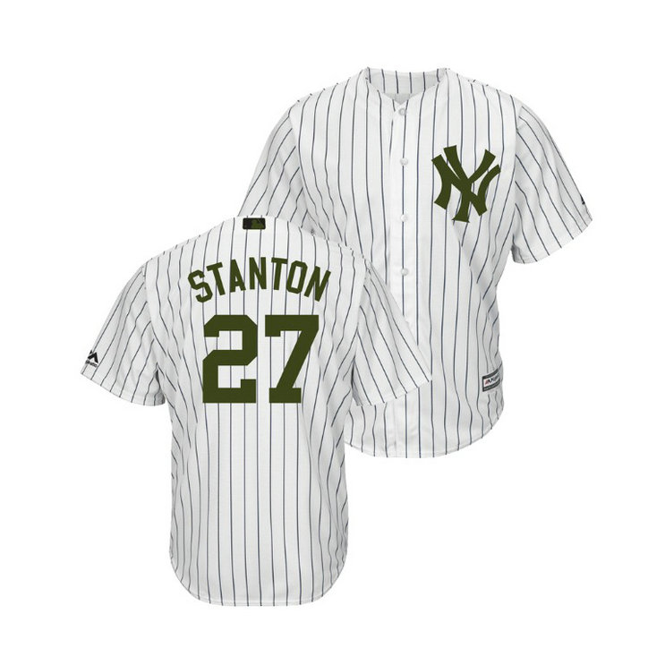 New York Yankees White #27 Giancarlo Stanton Cool Base Jersey 2018 Memorial Day New York Yankees White #27 Giancarlo Stanton Cool Base Jersey 2018 Memorial Day