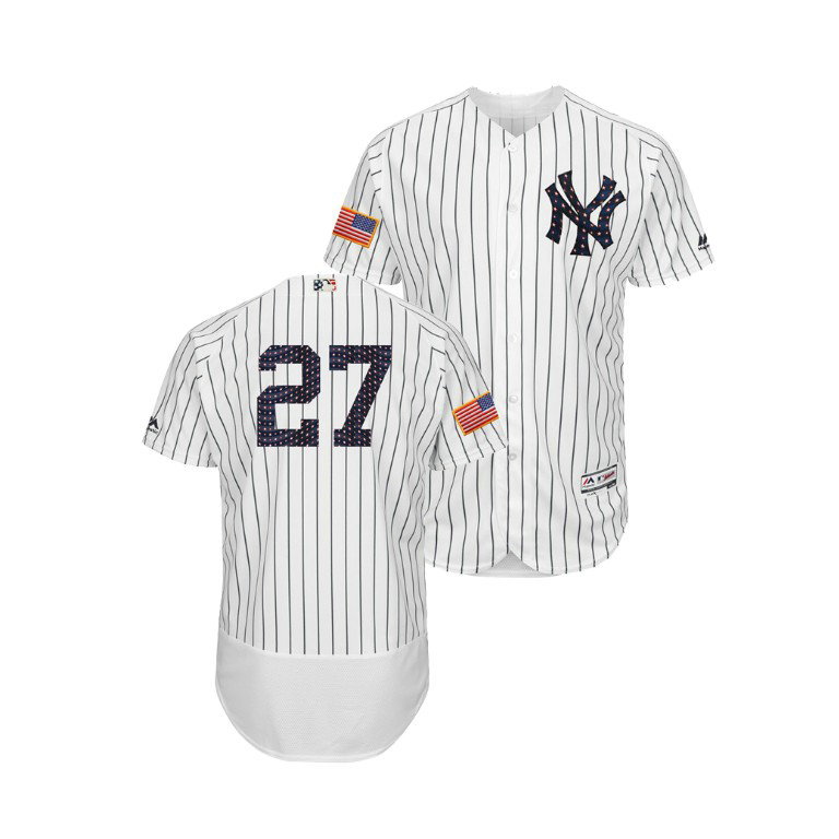 New York Yankees White #27 Giancarlo Stanton 2018 Stars & Stripes Flex Base Jersey New York Yankees White #27 Giancarlo Stanton 2018 Stars & Stripes Flex Base Jersey