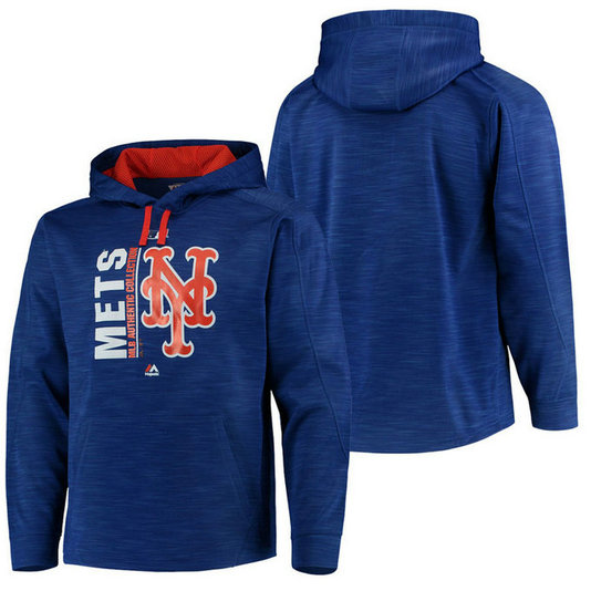 Mets Authentic Collection Team Icon Streak Fleece Royal Pullover Hoodie