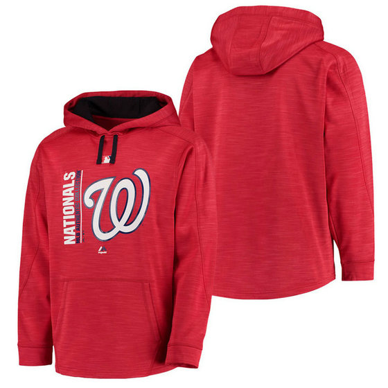Nationals Authentic Collection Team Icon Streak Fleece Red Pullover Hoodie