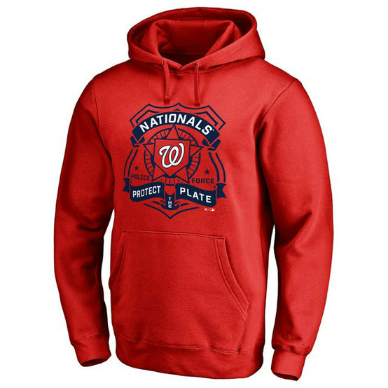 Nationals Police Badge Red Pullover Hoodie Nationals Police Badge Red Pullover Hoodie