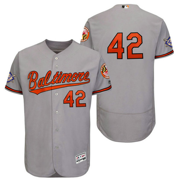 Baltimore Orioles Gray Authentic Flex Base Jersey 2018 Jackie Robinson Day