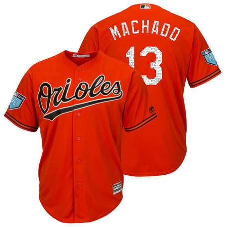 Baltimore Orioles #13 Manny Machado Orange 2018 Spring Training Cool Base Player Jersey