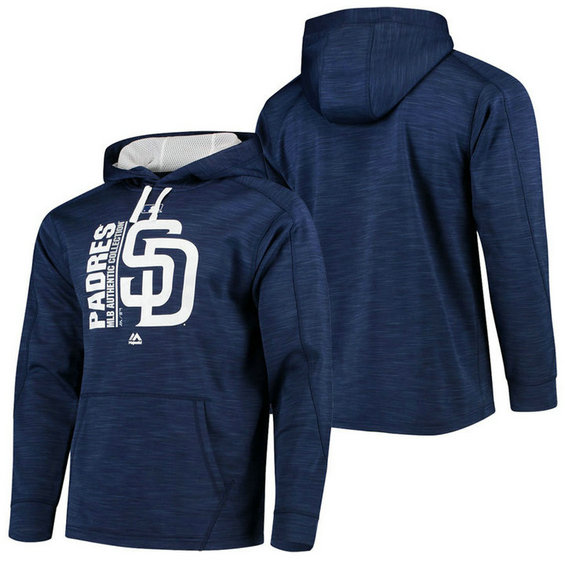 Padres Authentic Collection Team Icon Streak Fleece Navy Pullover Hoodie