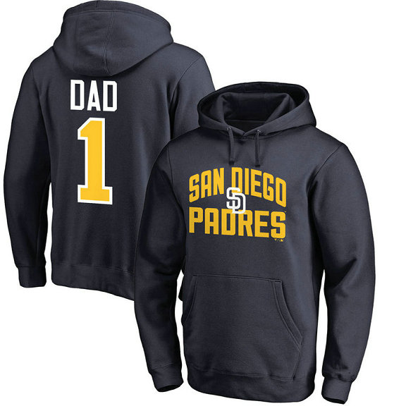 San Diego Padres Father's Day Navy #1 Dad Player Pullover Hoodie San Diego Padres Father's Day Navy #1 Dad Player Pullover Hoodie