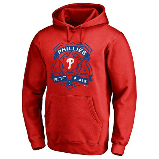 Phillies Police Badge Red Pullover Hoodie Phillies Police Badge Red Pullover Hoodie