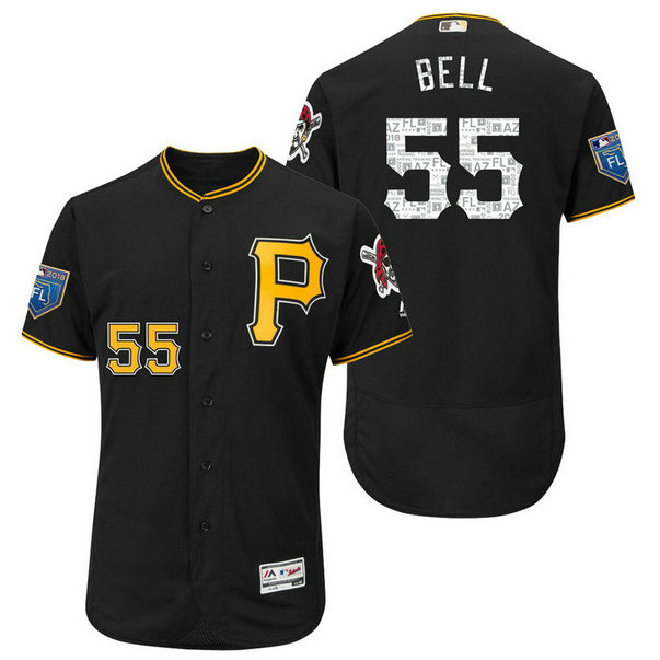 Pittsburgh Pirates #55 Josh Bell Black 2018 Spring Training Flex Base Jersey