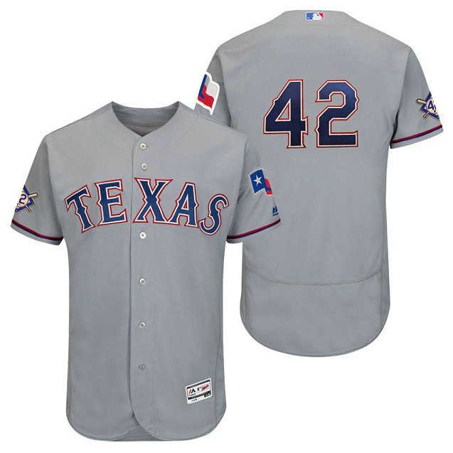 Texas Rangers Gray Authentic Flex Base Jersey 2018 Jackie Robinson Day Texas Rangers Gray Authentic Flex Base Jersey 2018 Jackie Robinson Day