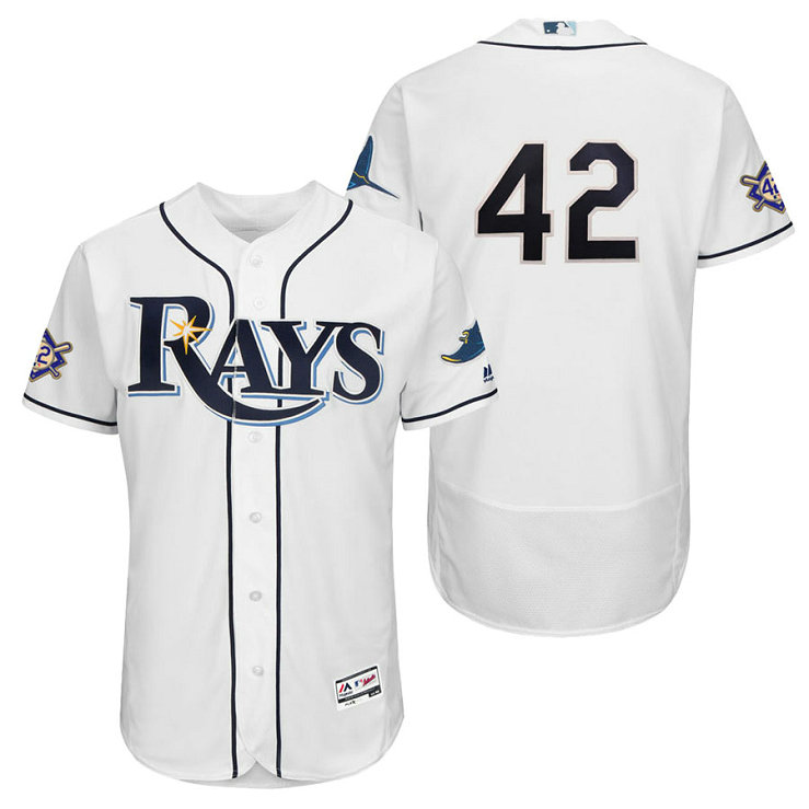 Tampa Bay Rays White Authentic Flex Base Jersey 2018 Jackie Robinson Day Tampa Bay Rays White Authentic Flex Base Jersey 2018 Jackie Robinson Day