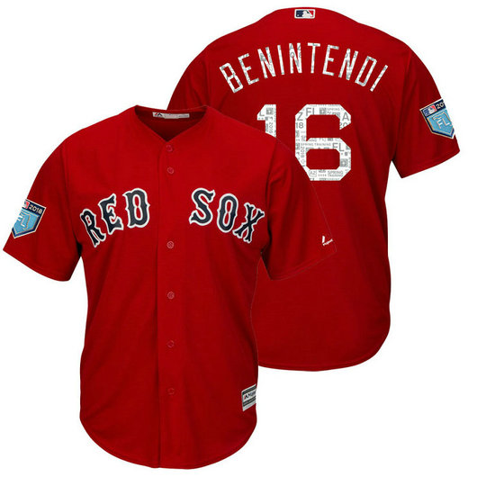 Boston Red Sox #16 Andrew Benintendi Scarlet 2018 Spring Training Cool Base Player Jersey