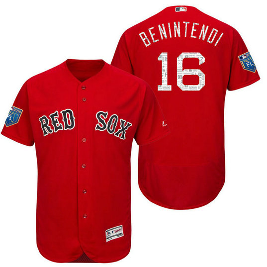 Boston Red Sox #16 Andrew Benintendi Scarlet 2018 Spring Training Flex Base Jersey