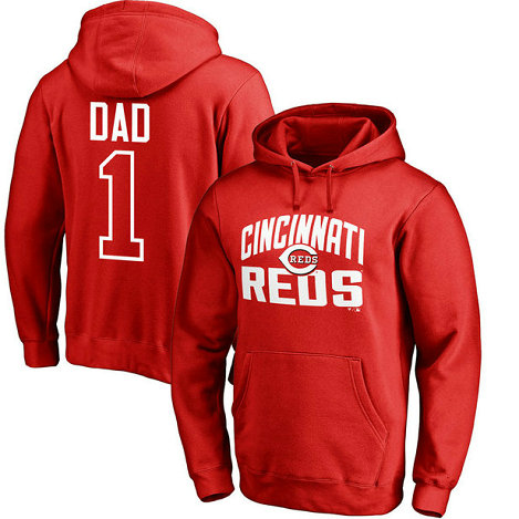 Cincinnati Reds Father's Day Red #1 Dad Player Pullover Hoodie