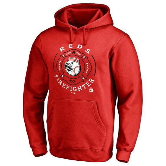 Cincinnati Reds Firefighter Red Pullover Hoodie Cincinnati Reds Firefighter Red Pullover Hoodie