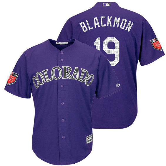 Colorado Rockies #19 Charlie Blackmon Purple 2018 Spring Training Cool Base Player Jersey Colorado Rockies #19 Charlie Blackmon Purple 2018 Spring Training Cool Base Player Jersey