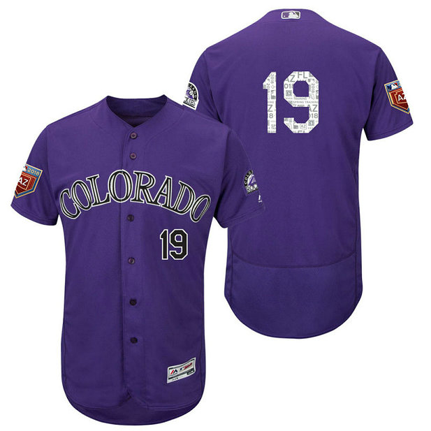 Colorado Rockies #19 Charlie Blackmon Purple 2018 Spring Training Flex Base Jersey Colorado Rockies #19 Charlie Blackmon Purple 2018 Spring Training Flex Base Jersey