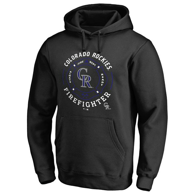 Colorado Rockies Firefighter Black Pullover Hoodie