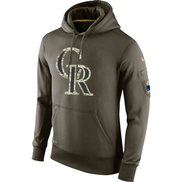 Colorado Rockies Salute To Service Olive Hoodie Colorado Rockies Salute To Service Olive Hoodie
