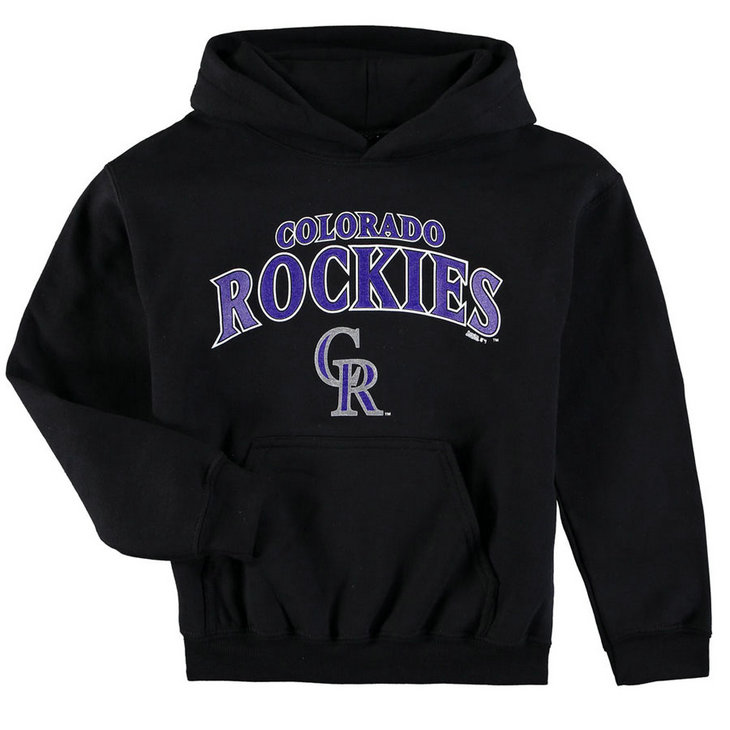 YOUTH - Colorado Rockies Stitches Team Fleece Black Pullover Hoodie YOUTH - Colorado Rockies Stitches Team Fleece Black Pullover Hoodie