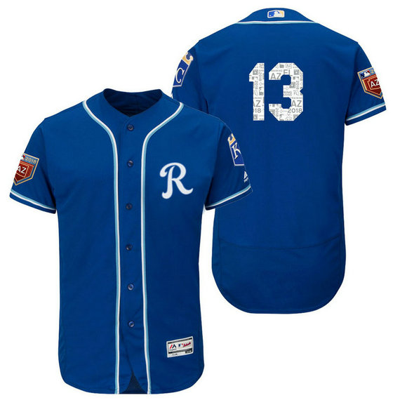 Kansas City Royals #13 Salvador Perez Royal 2018 Spring Training Flex Base Jersey