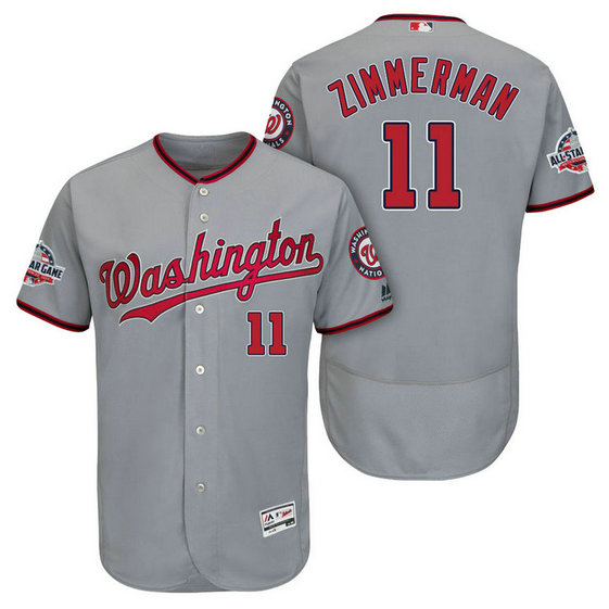 Washington Nationals #11 Ryan Zimmerman Road Player Flex Base Jersey 2018 All-Star Game