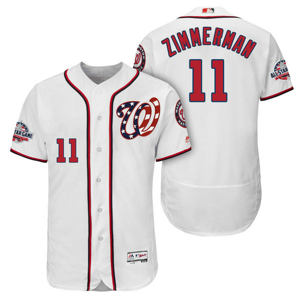 Washington Nationals #11 Ryan Zimmerman Home Alternate Player Flex Base Jersey 2018 All-Star Game