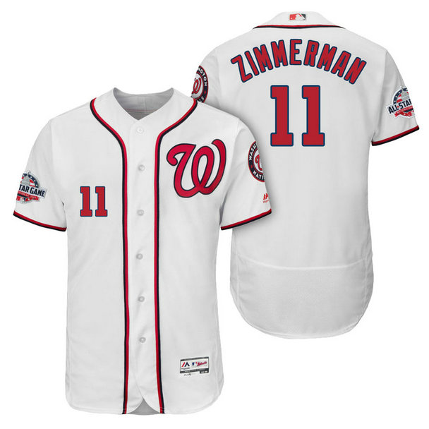 Washington Nationals #11 Ryan Zimmerman Home Player Flex Base Jersey 2018 All-Star Game